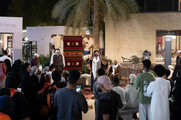The event also includes stalls modeled on traditional Islamic caravan markets - SPA