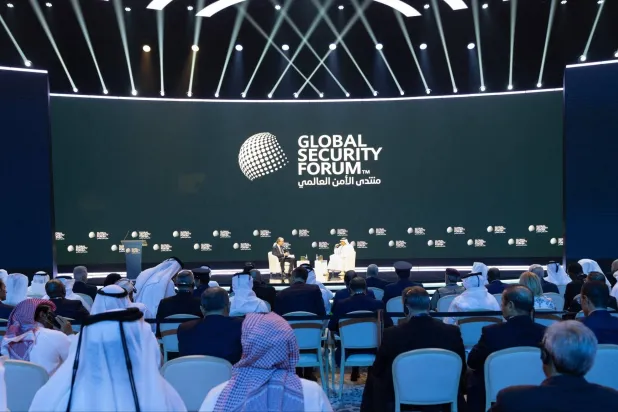 Qatari Deputy Prime Minister and Minister of State for Defense Affairs Sheikh Saoud bin Abdulrahman Al Thani attends the opening of the eighth Global Security Forum in Doha on Monday.