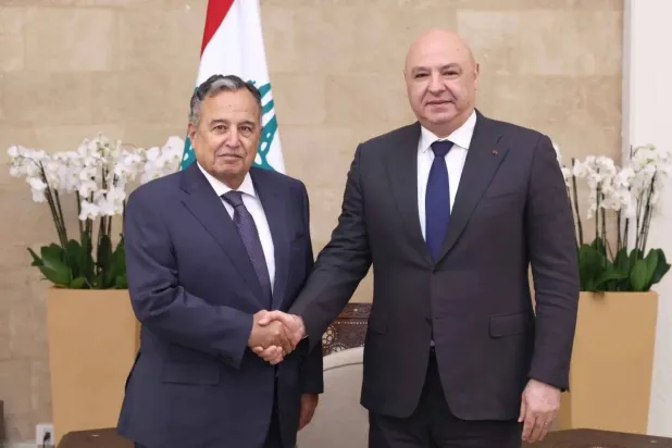 Lebanese President Joseph Aoun welcomes Arab League Secretary-General Nabil Fahmy (Lebanese Presidency)