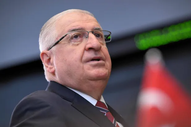 Türkiye's Defense Minister Yasar Guler attends the meeting of Ministers of Defense of the North Atlantic Council at the NATO headquarters in Brussels on February 15, 2024. (AFP)