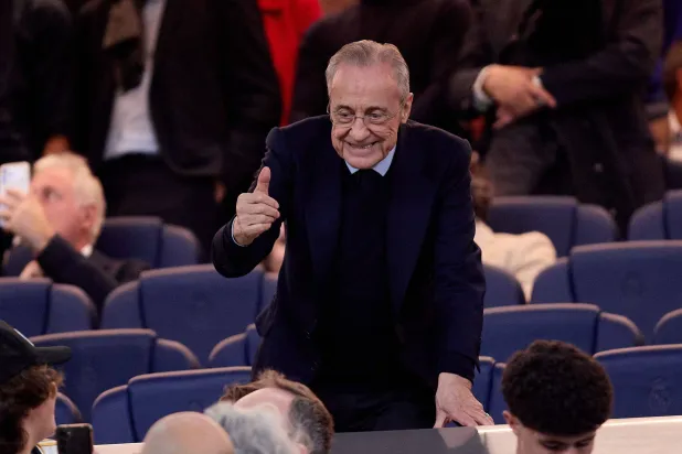 فلورينتينو بيريز رئيس نادي ريال مدريد وعرّاب مشروع دوري السوبر الأوروبي (د.ب.أ)