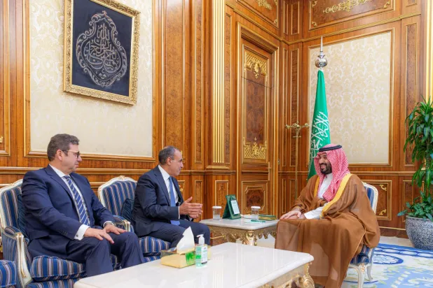 ولي العهد السعودي الأمير محمد بن سلمان مستقبلاً وزير الخارجية المصري بدر عبد العاطي في الرياض الأربعاء (واس)