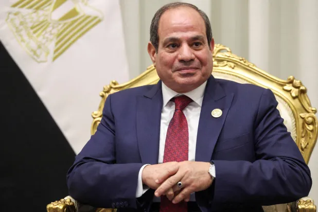 Egyptian President Abdel Fattah al-Sisi looks on during a meeting with US President Donald Trump ahead of a world leaders' summit on ending the Gaza war, amid a US-brokered prisoner-hostage swap and ceasefire deal between Israel and Hamas, in Sharm El-Sheikh, Egypt, October 13, 2025. (Reuters) 