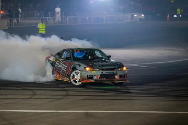 The drift competition features 59 drivers contending across professional, semi-professional, and amateur categories - SPA