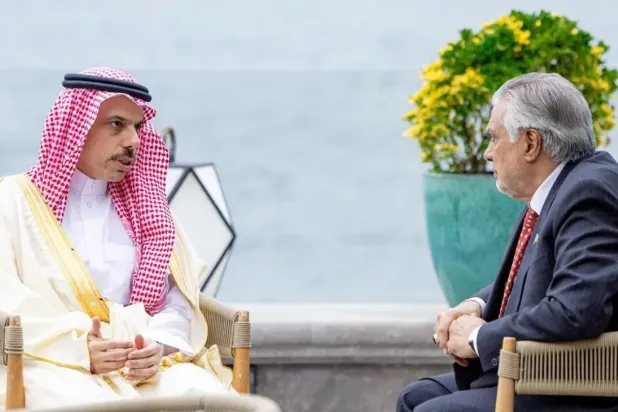 Saudi Minister of Foreign Affairs Prince Faisal bin Farhan bin Abdullah and Deputy Prime Minister and Foreign Minister of the Islamic Republic of Pakistan Mohammad Ishaq Dar - SPA

