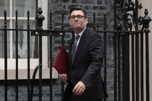  21 October 2026, United Kingdom, London: Britain's Prime Minister Andy Burnham leaves 10 Downing Street to attend Prime Minister's Questions at the Houses of Parliament. (dpa)