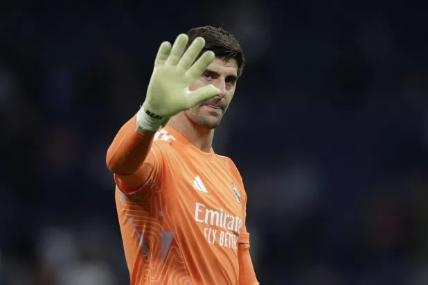 UEFA Champions League - Real Madrid v RB Leipzig - Estadio Bernabeu, Madrid, Spain - October 21, 2026 Real Madrid's Thibaut Courtois celebrates after the match. (Reuters)