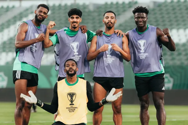 لاعبو الأهلي خلال التدريبات الأخيرة (النادي الأهلي)