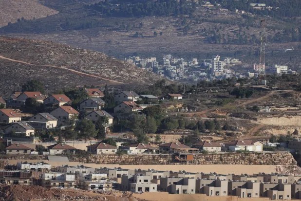 A view of the Israeli settlement of Itamar from the village of Awarta, south of Nablus in the West Bank, 20 October 2026. (EPA) 