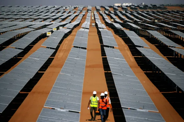 A general view of the Benban plant of photovoltaic solar panels in Aswan, Egypt, November 17, 2019. (Reuters) 