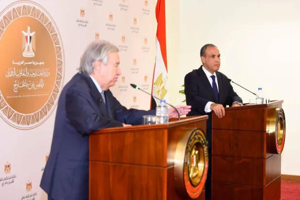 Press conference by the Egyptian Foreign Minister with the UN Secretary-General (Egyptian Ministry of Foreign Affairs)