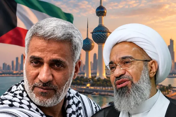 Sheikh Hussein Abdullah Al-Matouq and Hassan Abdulhadi Hajieh. (Asharq Al-Awsat)