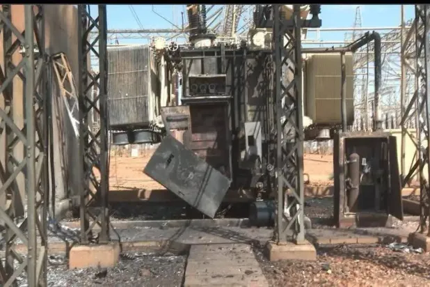 Hartum’daki elektrik trafo merkezine yönelik saldırının ardından (Hartum eyaleti medya ofisi)