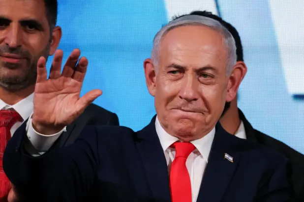 Netanyahu, Kudüs'te destekçilerine hitap ediyor (Reuters)