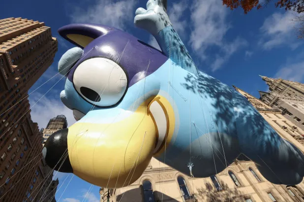 Bluey balloon flies during the 97th Macy's Thanksgiving Day Parade in Manhattan, New York City, US, November 23, 2023. (Reuters)