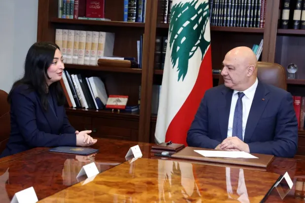 Lebanese President Joseph Aoun meets German Minister for Economic Cooperation and Development Reem Alabali-Radovan (Lebanese Presidency)