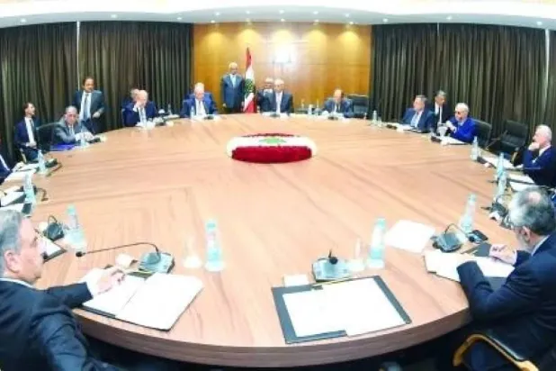 Lebanon's national dialogue table (File photo)