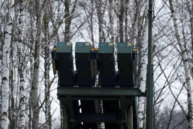 Surface-to-air missile launcher of the Patriot system, newly added to the Integrated Battle Command System (IBCS) stands at an army base in Sochaczew, Poland, December 18, 2024. (Reuters) 