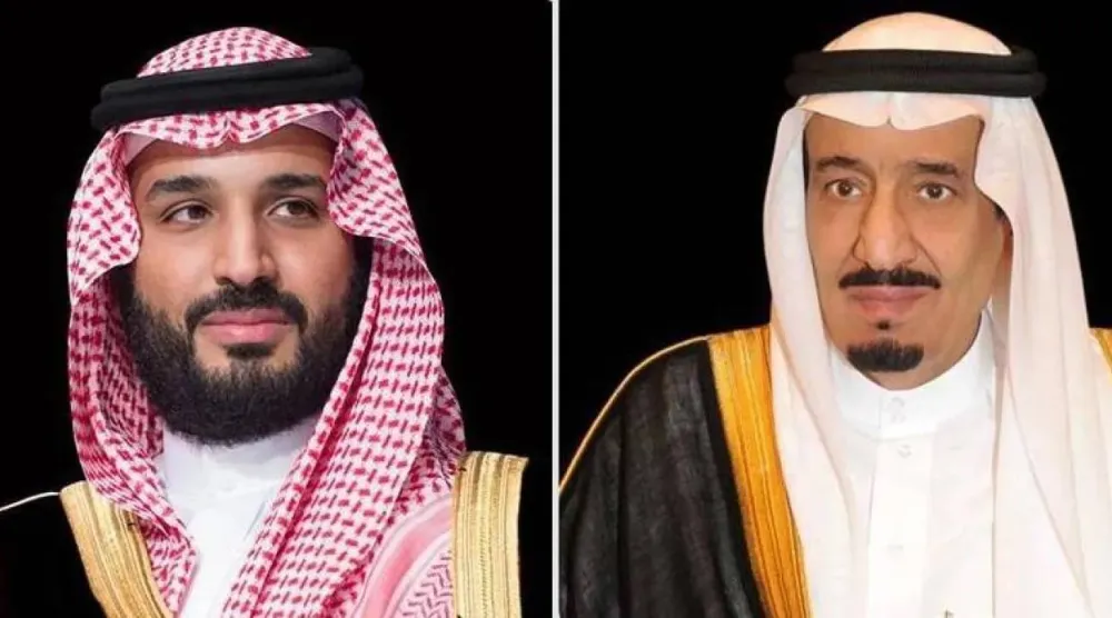 Custodian of the Two Holy Mosques King Salman bin Abdulaziz Al Saud and Prince Mohammed bin Salman bin Abdulaziz Al Saud, Crown Prince and Prime Minister. (SPA)