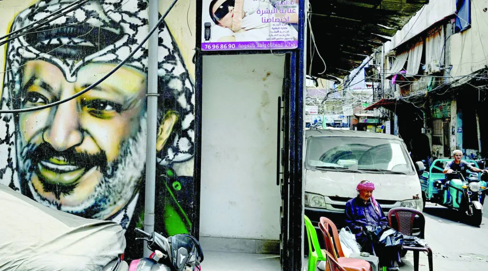 جانب من مخيم برج البراجنة للاجئين الفلسطينيين في جنوب بيروت (أ.ف.ب)