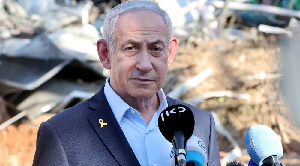 FILE PHOTO: Israel's Prime Minister Benjamin Netanyahu gives a statement in the central city of Rehovot, Israel June 20, 2025. JACK GUEZ/Pool via REUTERS/File Photo