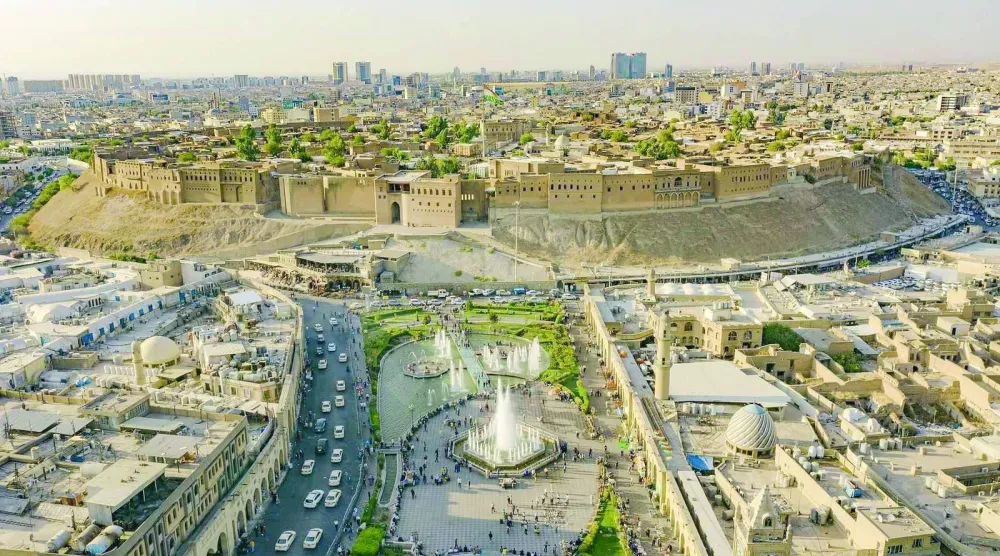 المدينة القديمة في أربيل عاصمة إقليم كردستان... وتظهر القلعة التاريخية (روداو)