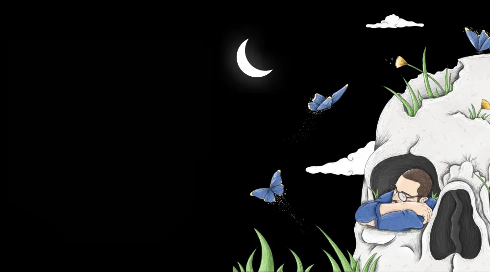 من خلال الفن البصري يتطرق الرسّام إلى قضايا نفسية يتماهى معها المتابعون (صفحة rafikillustration)