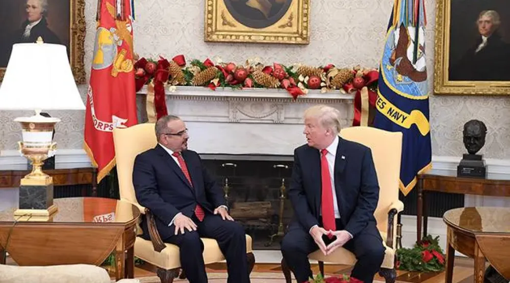 Bahreyn Veliaht Prensi, Trump ile önceki görüşmesinde (Arşiv)