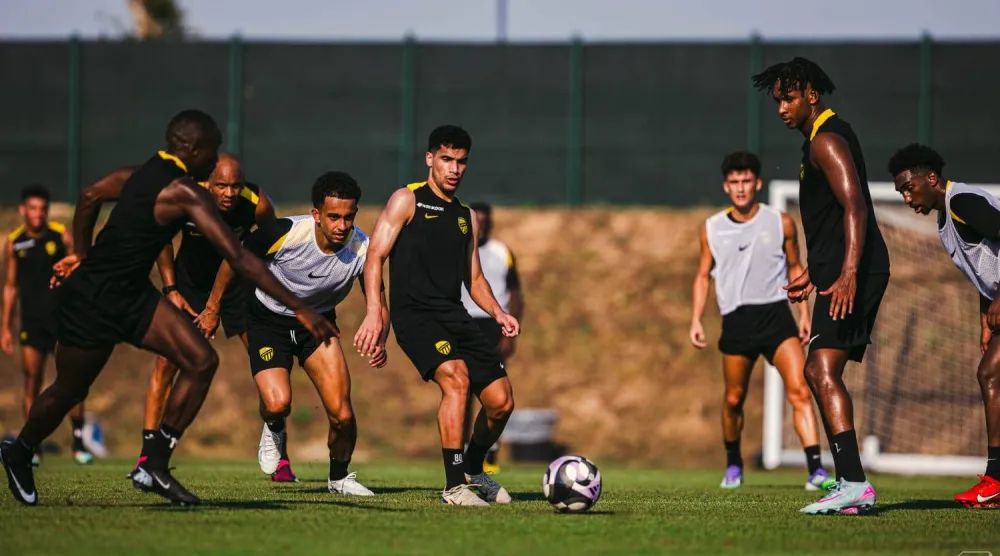 الغامدي خلال مشاركته في تدريبات الاتحاد الأخيرة (نادي الاتحاد)