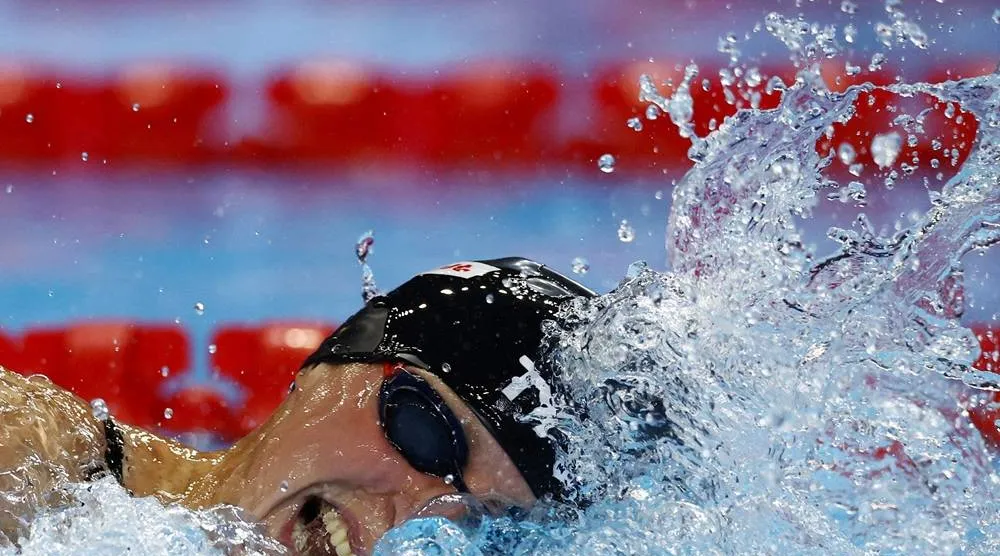  Swimming - World Aquatics Championships - Women 1500m Freestyle Final - World Aquatics Championships Arena, Singapore - July 29, 2025 Katie Ledecky of the US in action during the final. (Reuters)