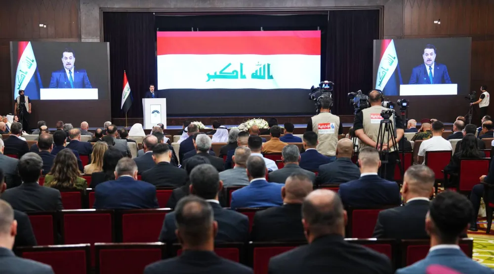 السوداني خلال كلمة في إحياء ذكرى الإبادة الإيزيدية (إعلام رئاسة الوزراء)