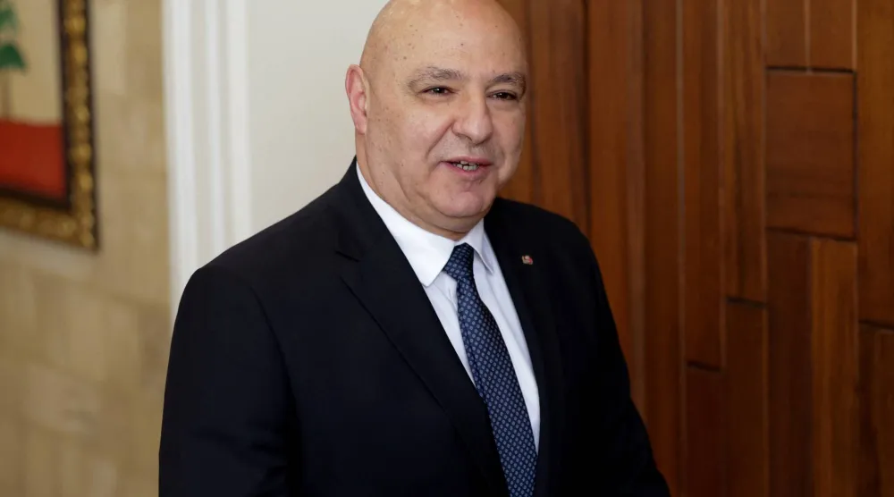 رئيس الجمهورية اللبنانية جوزيف عون يصل لحضور اجتماع مع مجلس الوزراء، 5 أغسطس 2025 (رويترز)