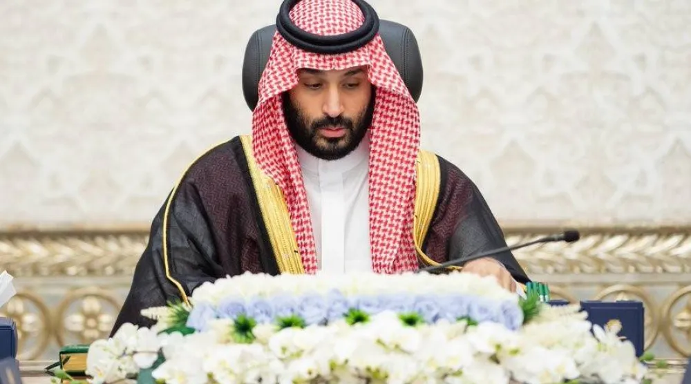 الأمير محمد بن سلمان ولي العهد خلال ترؤسه جلسة مجلس الوزراء في نيوم (واس)