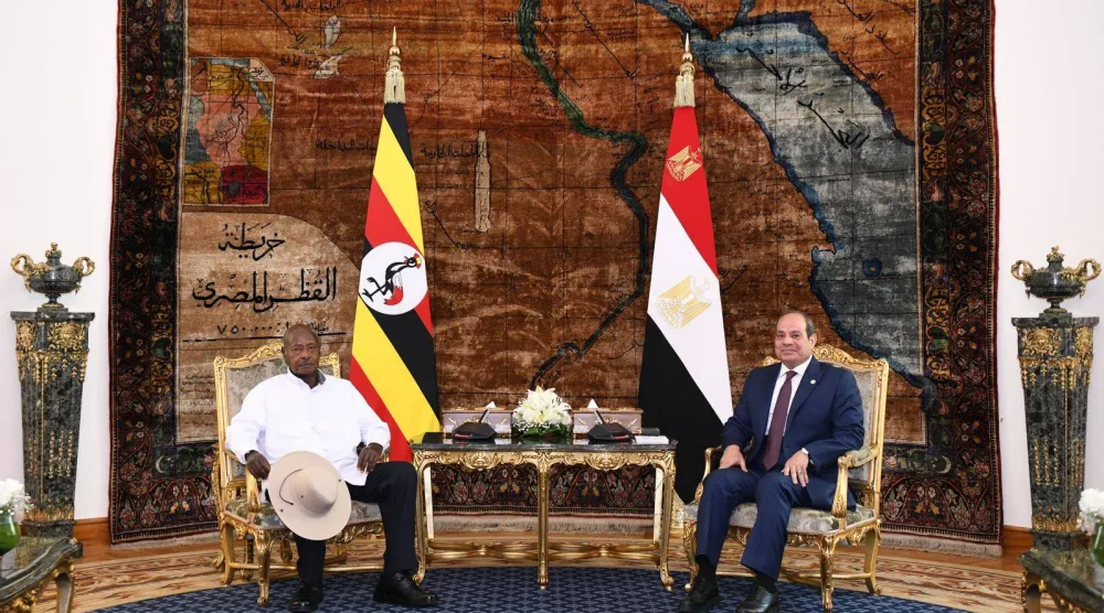 الرئيس المصري عبد الفتاح السيسي يستقبل نظيره الأوغندي بالقاهرة (الرئاسة المصرية)