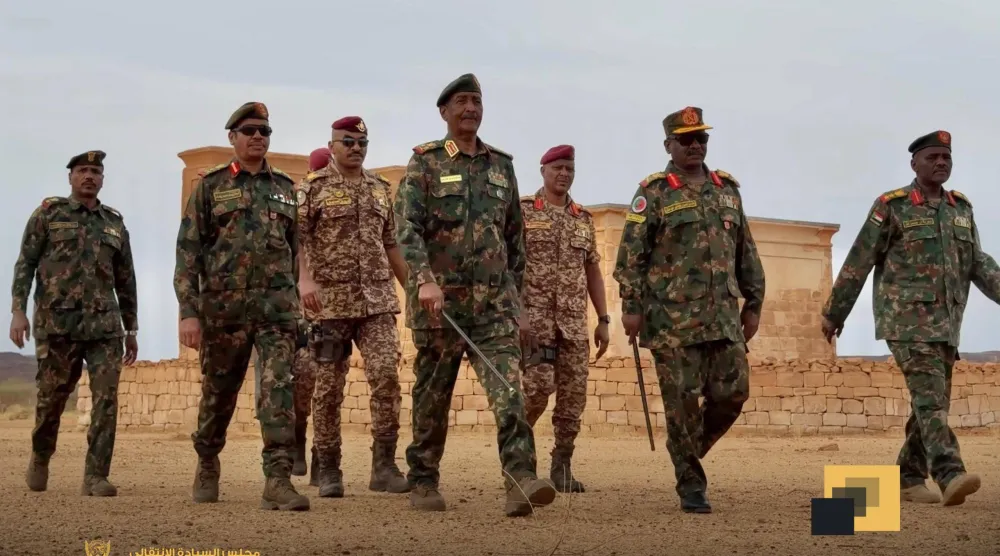 رئيس مجلس السيادة السوداني في منطقة المصورات شمال البلاد (صفحة مجلس السيادة - فيسبوك)
