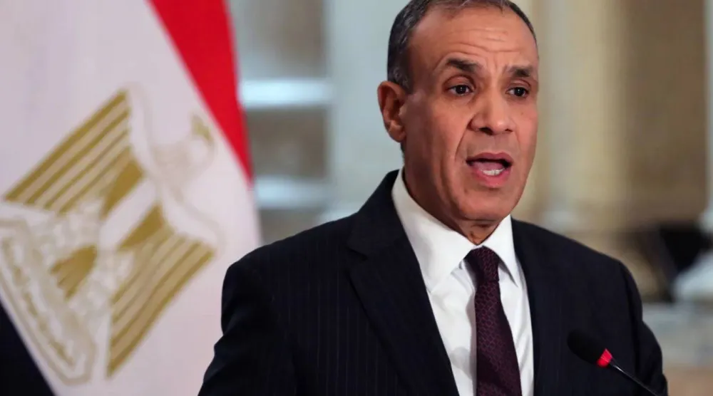 وزير الخارجية المصري بدر عبد العاطي خلال مؤتمر صحافي (د.ب.أ)