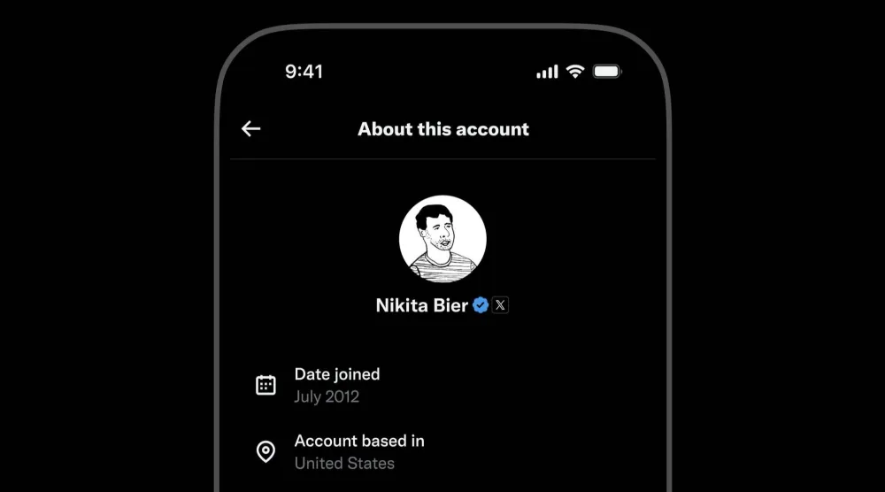 ميزة «حول هذا الحساب» تتوفر الأسبوع المقبل أولاً على حسابات فريق منصة «إكس» (إكس)