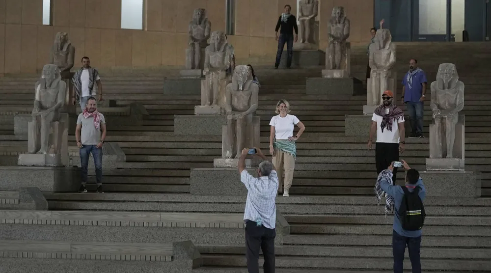 پلکان عظیم در موزه بزرگ مصر در جیزه (آسوشیتدپرس)