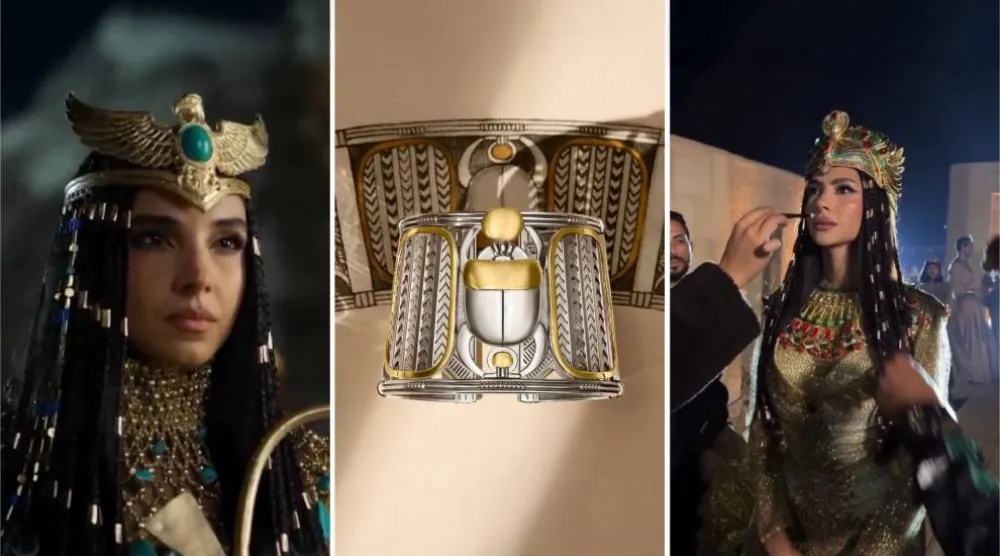 الممثلتان هدى المفتي وسلمى أبو ضيف خلال حفل الافتتاح ومجوهرات من عزة فهمي (إنستغرام)