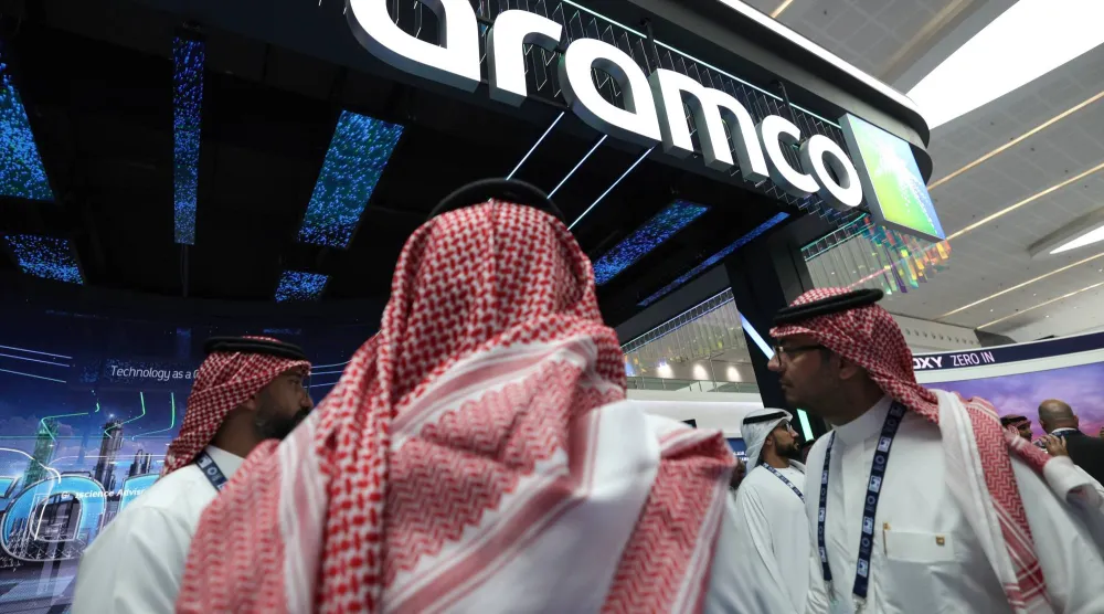 جناح «أرامكو السعودية» في مؤتمر «أديبك» (إ.ب.أ)