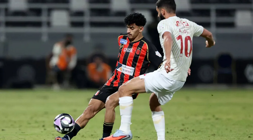 جانب من مواجهة الرياض وضمك (تصوير: مشعل القدير) 