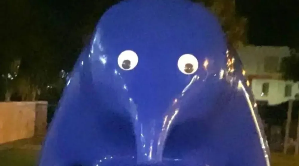 The local council said they could not remove the eyes without damaging the artwork (Facebook/Amelia Vanderhorst)