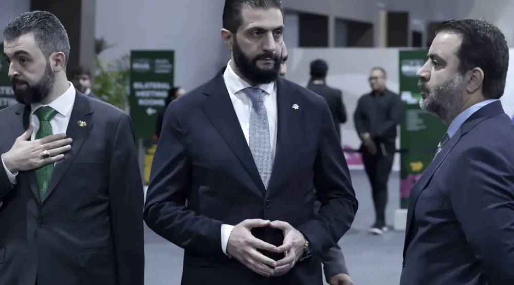 Suriye Cumhurbaşkanı Ahmed eş-Şera, Brezilya'nın Belem kentinde düzenlenen Birleşmiş Milletler İklim Değişikliği Çerçeve Sözleşmesi 30. Taraflar Konferansı (COP30) Liderler Zirvesi’ne katıldı, 6 Kasım 2025. (EPA)