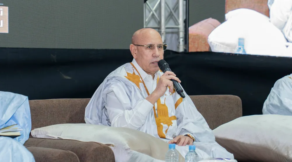 الرئيس الموريتاني خلال حديثه أمام سكان ولاية الحوض الشرقي (الرئاسة الموريتانية)