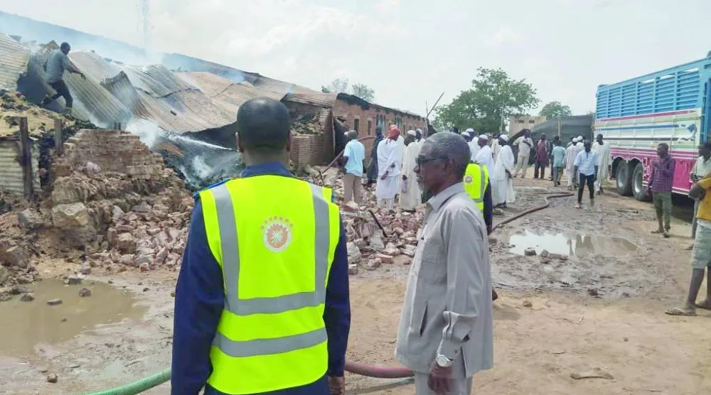 جانب من الدمار الذي ألحقته في وقت سابق مسيَّرات «الدعم السريع» بمدينة الأُبيّض في إقليم كردفان (متداولة على وسائط التواصل الاجتماعي)