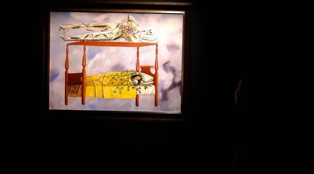 "El sueno" by Frida Kahlo is pictured at Sotheby's Marquee Sales Series in New York on November 8, 2025. (AFP)