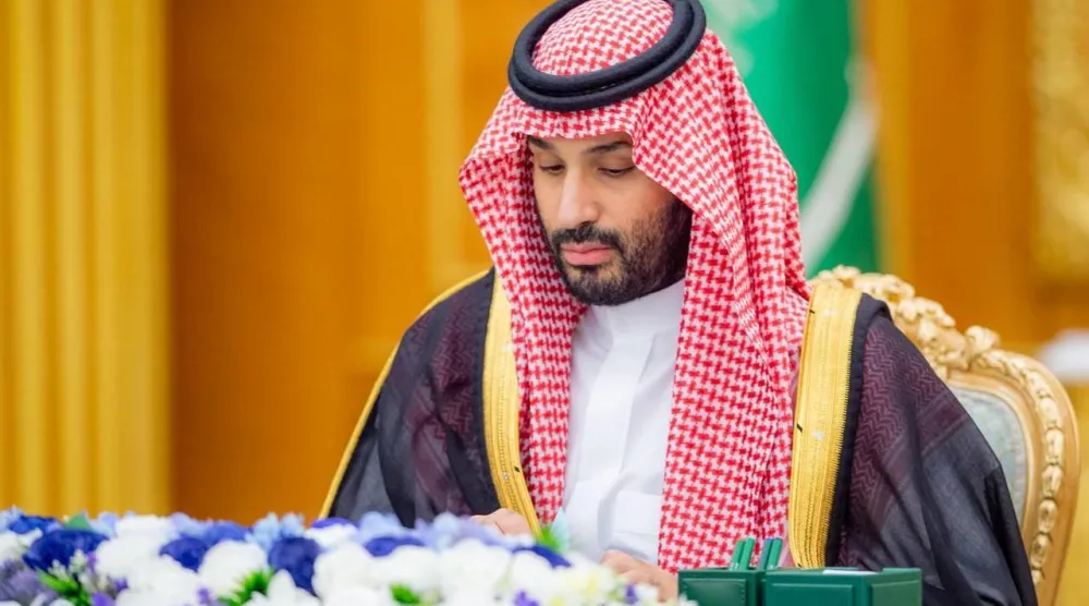 الأمير محمد بن سلمان ولي العهد السعودي مترئساً جلسة مجلس الوزراء (واس)