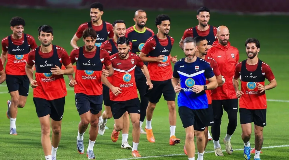 خاض «أسود الرافدين» تدريباتهم في أجواء حماسية عالية (الاتحاد العراقي)