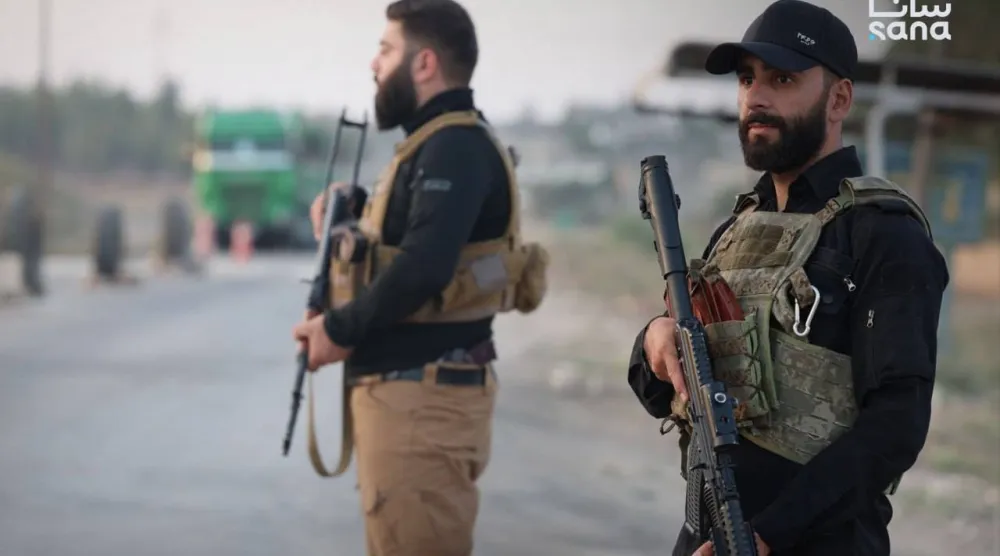 عنصران من وحدات الأمن الداخلي السورية (أرشيفية - الداخلية السورية)