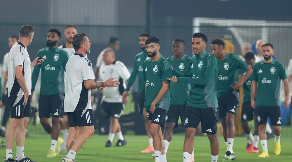 أبو الشامات خلال تدريبات المنتخب السعودي (تصوير: عدنان مهدلي)